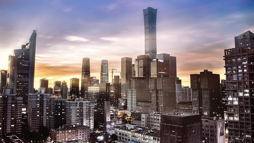 Cityscape Morning, Beijing HD wallpaper