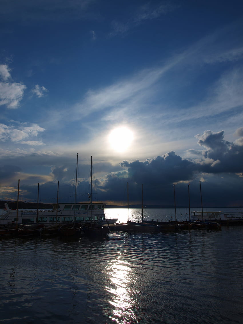 Natur, Himmel, Meer, Wolken, Morgendämmerung, Boote, Sonnenaufgang, Aufstieg HD-Handy-Hintergrundbild