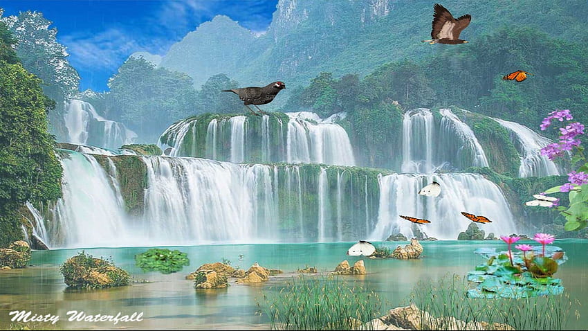 Misty Waterfall [] .uk: Software, Animated Waterfall HD wallpaper | Pxfuel