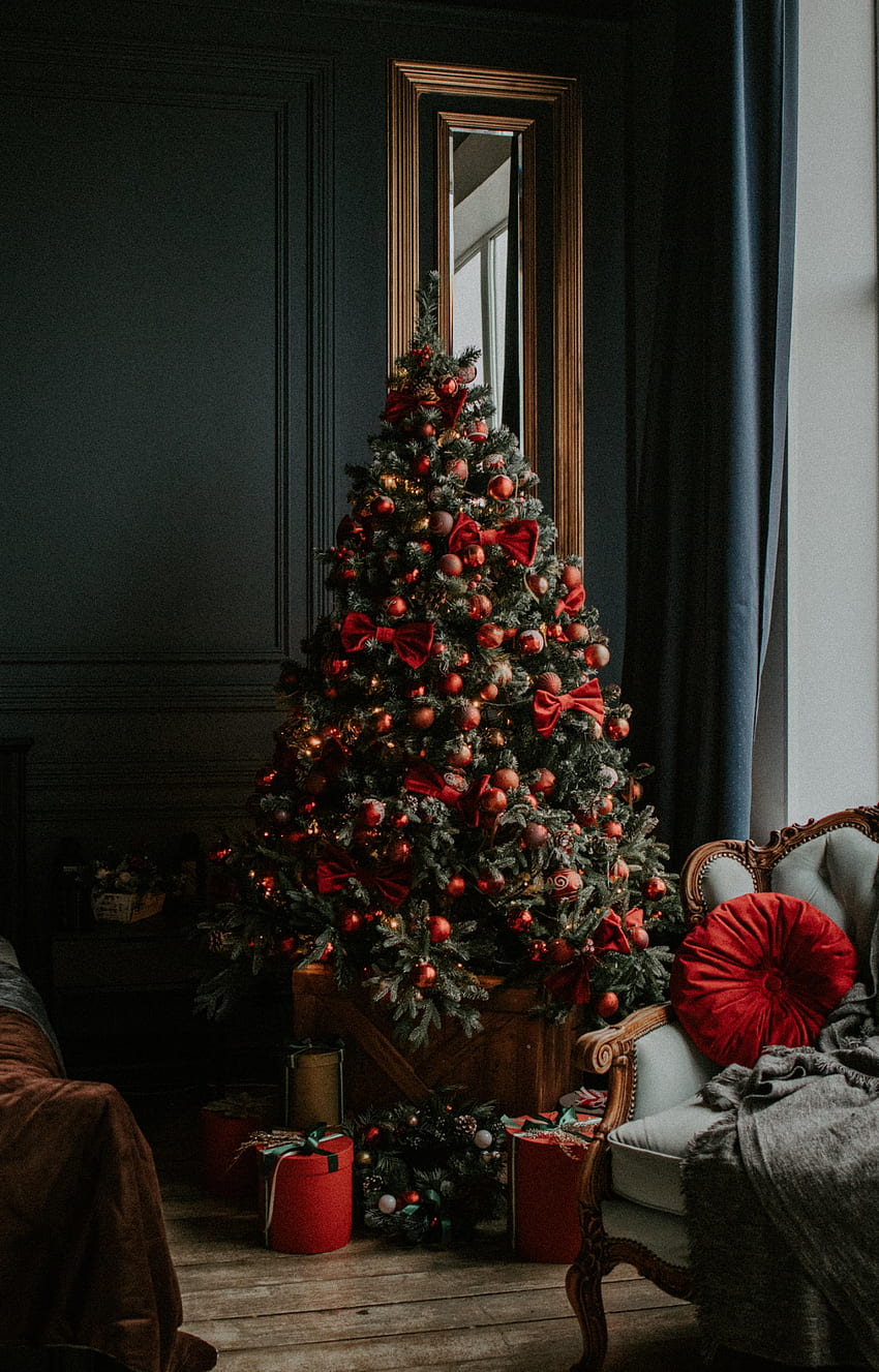 休日, 新年, 装飾, クリスマス, クリスマスツリー, プレゼント, ギフト HD電話の壁紙