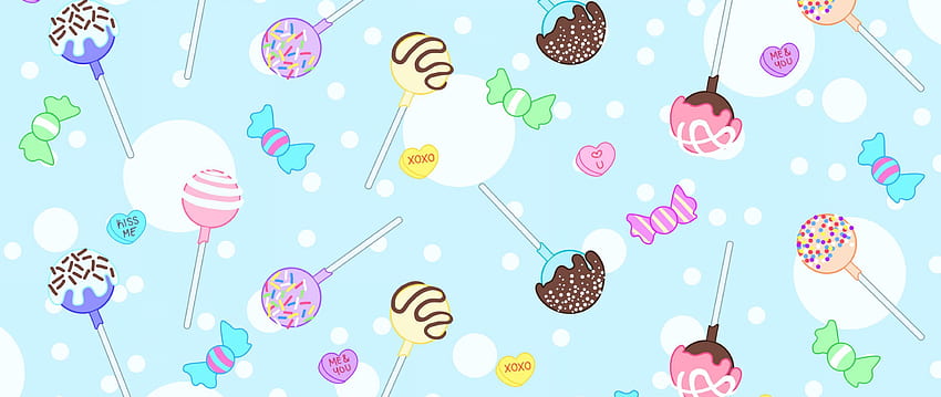 lollipops, candy, sweet, pattern, Candy Cartoon HD wallpaper