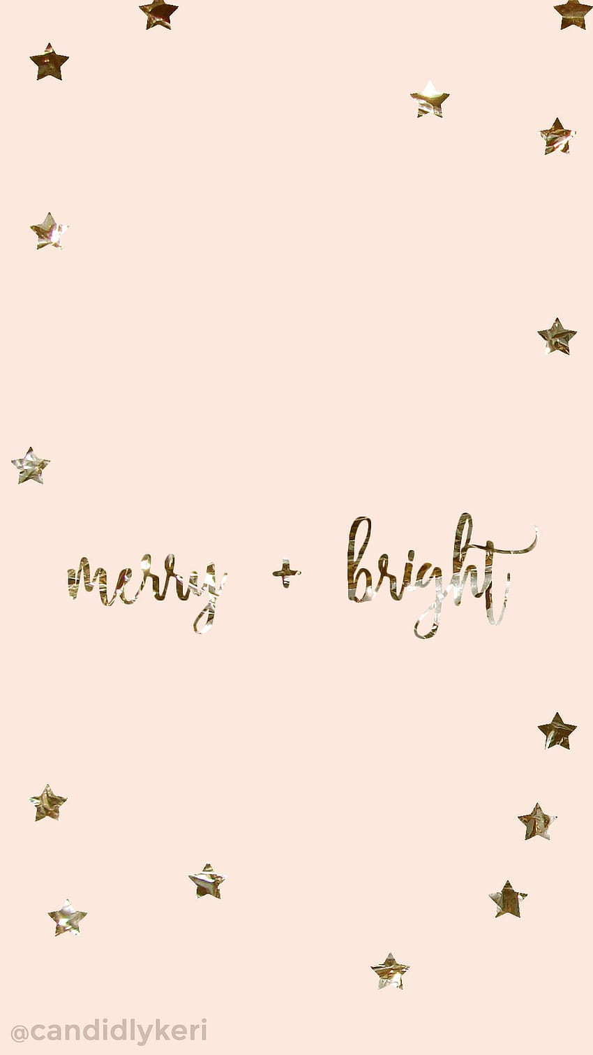 Merry and Bright gold foil pink stars background you can, Tumblr Holiday HD phone wallpaper