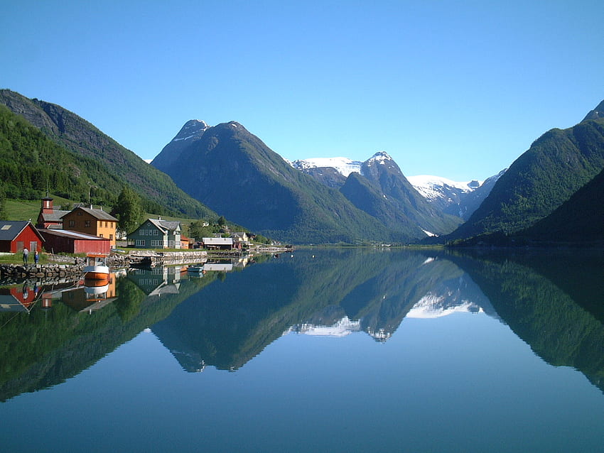 ノルウェーのどこか、ゴージャス、美しい、穏やか、湖 高画質の壁紙