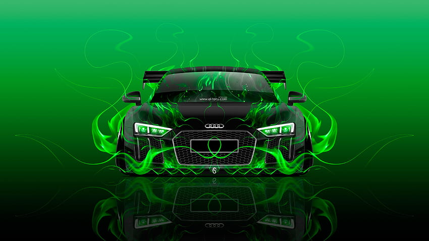 71 Green Flame, Green Audi R8 HD wallpaper | Pxfuel