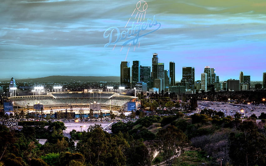 Los Angeles Dodgers Screen - Dodger Stadium Downtown La, Dodgers papel de parede HD