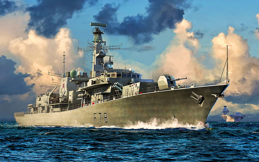 HMS Kent, R, fregata, F78, Royal Navy, okręty wojenne, klasa Daring, brytyjski okręt wojenny, British Navy Tapeta HD