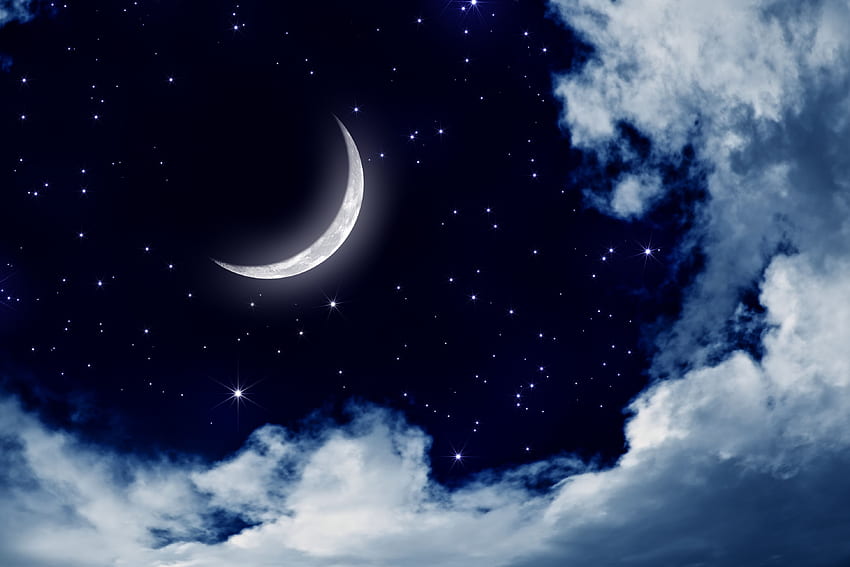 moon night nature landscape clouds stars sky background [] for your , Mobile & Tablet. Explore of Stars and Moon. Sun Moon Stars , Moon HD wallpaper