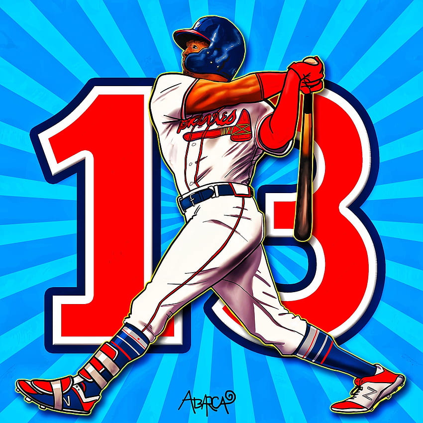 Ronald Acuna Jr, Cartoon Baseball HD phone wallpaper