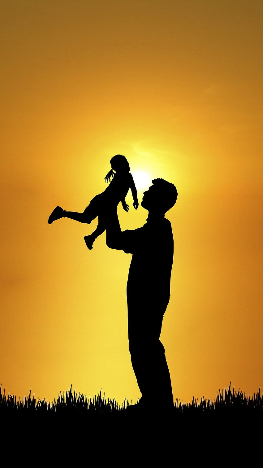 Fathers Day, Shadow, Sunset Background HD phone wallpaper