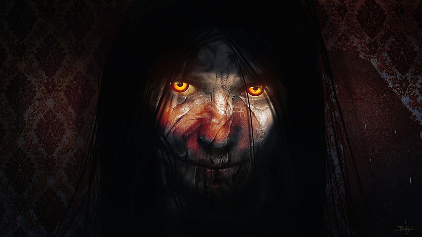 Horror, Woman, Macabre, Dark, Shining Eyes HD wallpaper