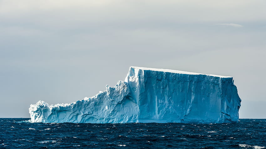 Iceberg, mar, camada de neve, flutuar papel de parede HD