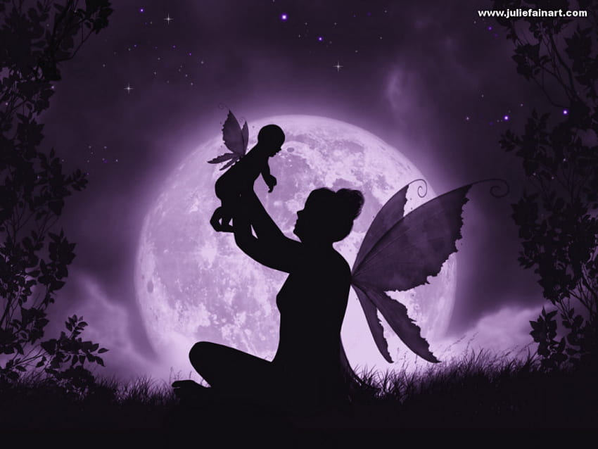 Mother and son, fairy, magical, love, son, mother, forever HD wallpaper