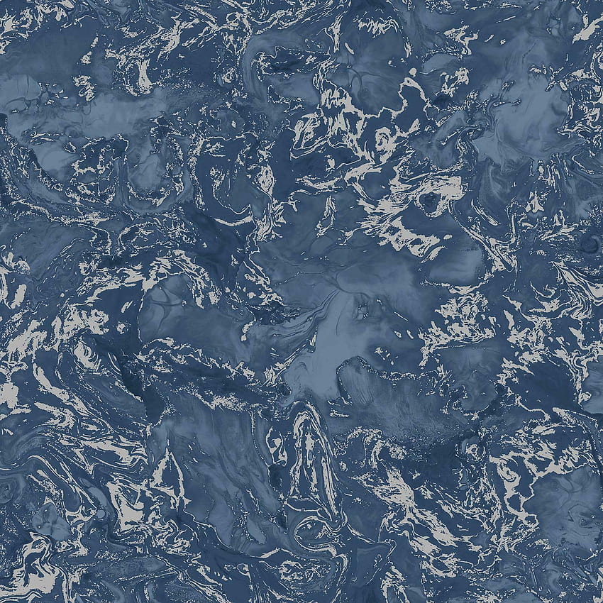 Elixir Metallic Marble Swirls Abstract Art Navy & Silver 166505 Muriva online, Blue Glitter Marble Papel de parede de celular HD
