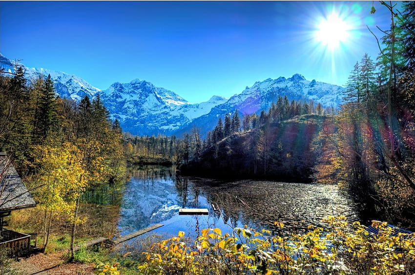 Autumn Splendor, leaves, fall, trees, colors, lake HD wallpaper