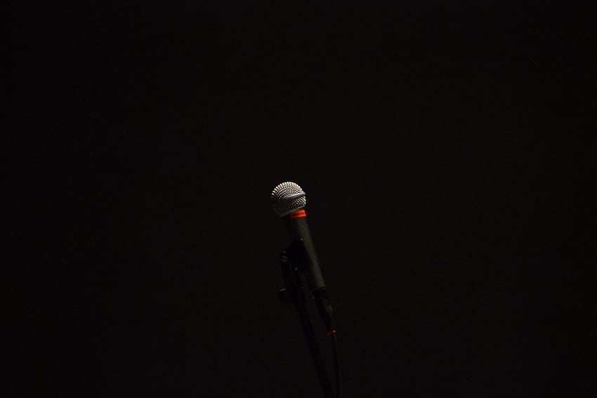 Music, Dark Background, Equipment, Microphone, Device HD wallpaper