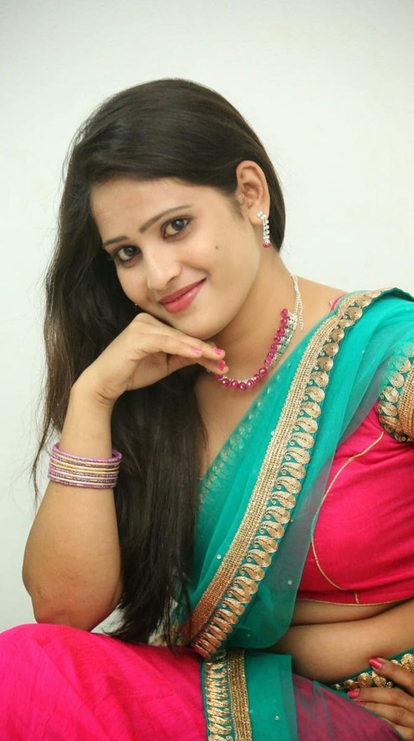 Anusha parda, aktris telugu, pecinta saree wallpaper ponsel HD
