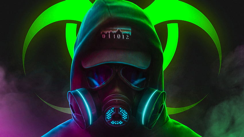 Gas Mask, Toxic, Digital Art, , Anime Boy with Gas Mask HD wallpaper