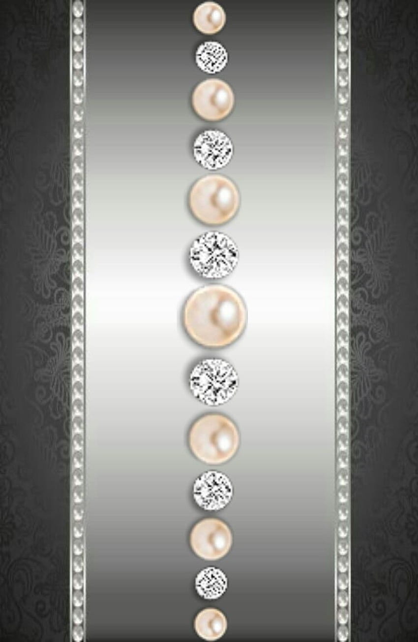 Nero, argento, diamanti e perle. Per artista sconosciuto. Bling, modelli di telefono, Sparkle Sfondo del telefono HD