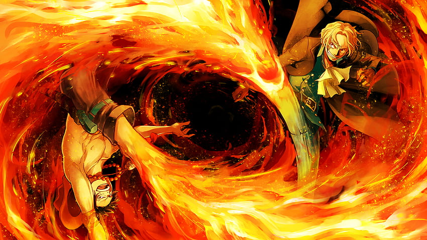 One Piece, As, Sanji, Ogień, Walka - One Piece - Tapeta HD