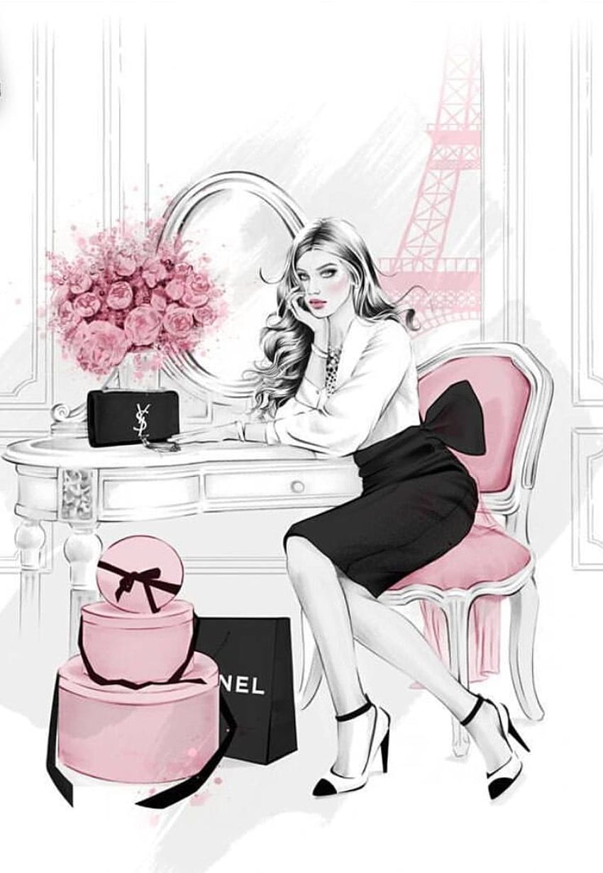 christinaalonsoillustration. Be Inspirational❥. Mz. Manerz: Being well dressed is a beautiful form of confidence,. Chanel art, Fashion wall art, Fashion sketches HD phone wallpaper