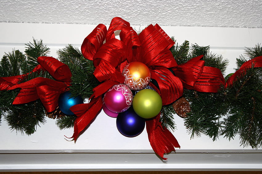 decoração, bolas, colorido, natal papel de parede HD