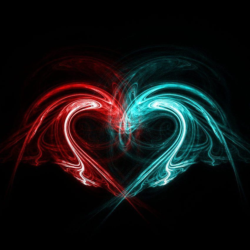 Cool Fire Hearts - niebieski i czerwony smok Tapeta na telefon HD