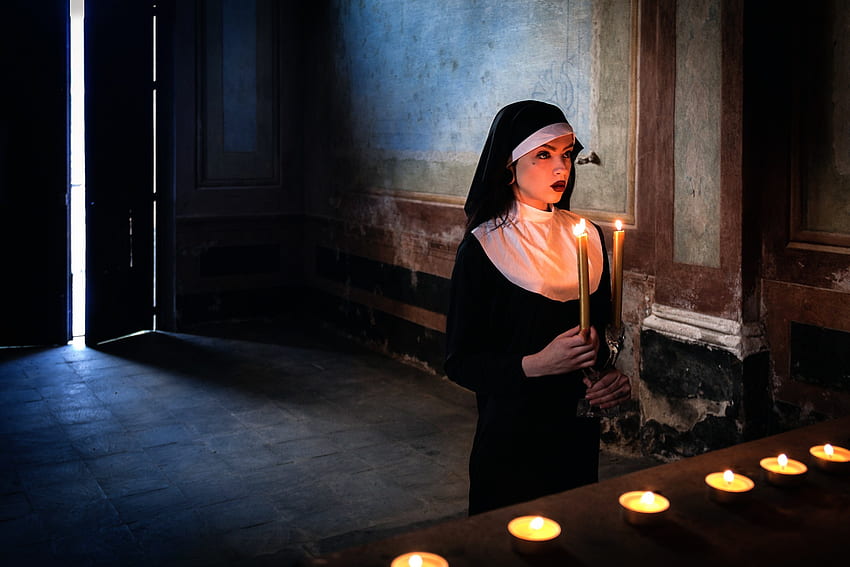 Von 309055 Nonnen, Kerzen, Frauen, Katholische Nonne HD-Hintergrundbild