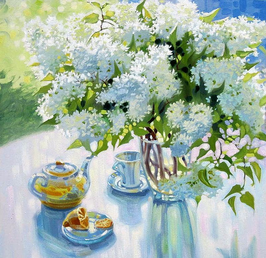V.Yakimova. Lilac, still life, v yakimova, painting, art, flower HD wallpaper