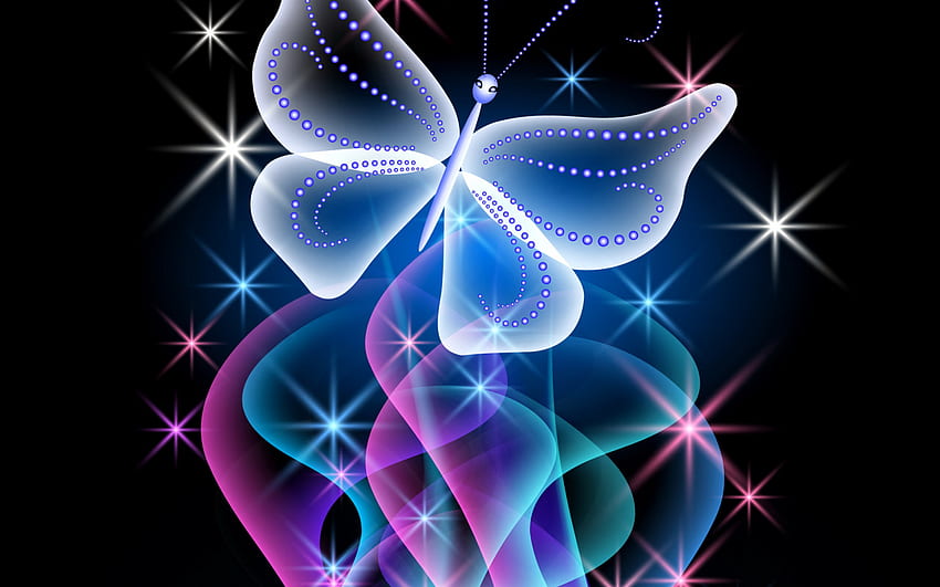 720P Free download | Papis de parede para celular Neon Butterfly [] for ...