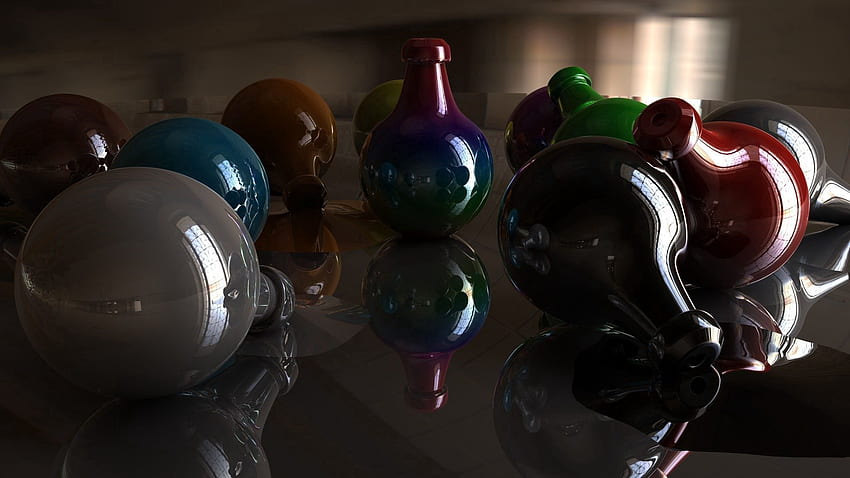 Dark, 3D, Shadow, Color, Balls, Coloured HD wallpaper
