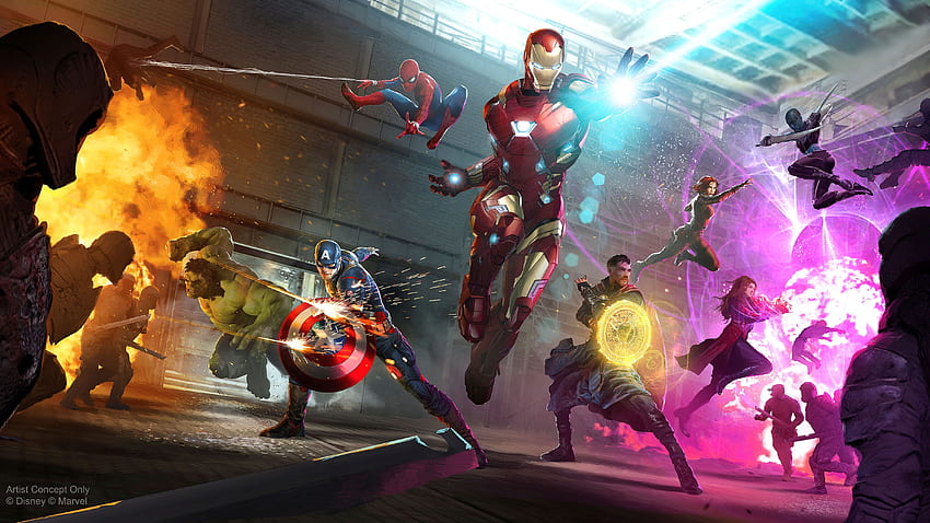 เวนเจอร์ส: Infinity War, Nebula (Marvel Comics), Hulk, Doctor Strange, Scarlet Witch, Captain America, Iron Man, Spider Man, Black Widow วอลล์เปเปอร์ HD