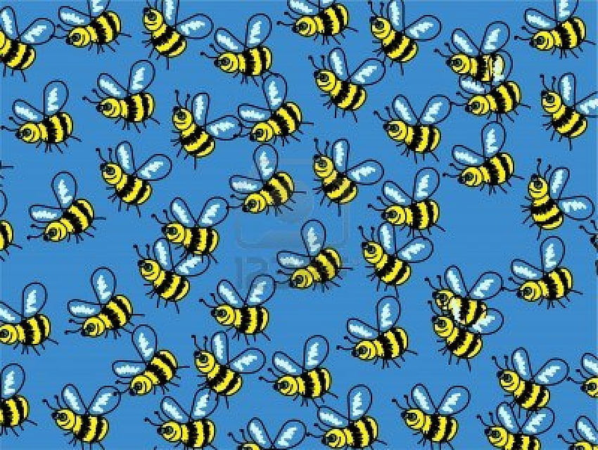 Cute Cartoon Bumble Bee Background Design HD wallpaper