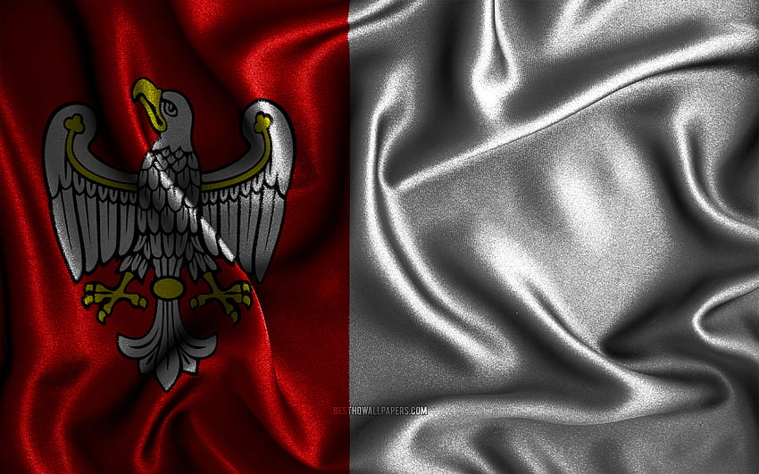 Greater flag, , silk wavy flags, polish voivodeships, Day of Greater, fabric flags, Flag of Greater, 3D art, Greater, Europe, Voivodeships of Poland, Greater 3D flag, Poland HD wallpaper