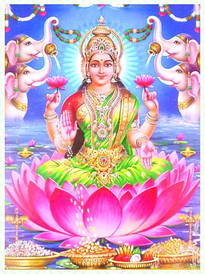 Lakshmi , pink, fictional character, sacred lotus, blessing, lotus ...