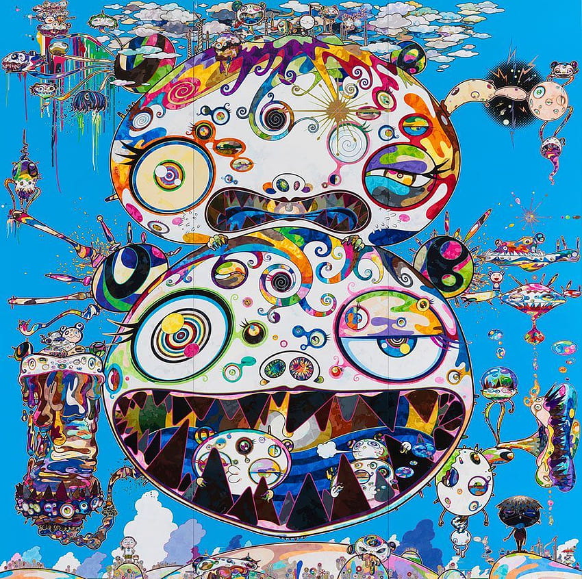 Un afligido Takashi Murakami muestra su lado espiritual en Gagosian, Japan Pop Art fondo de pantalla