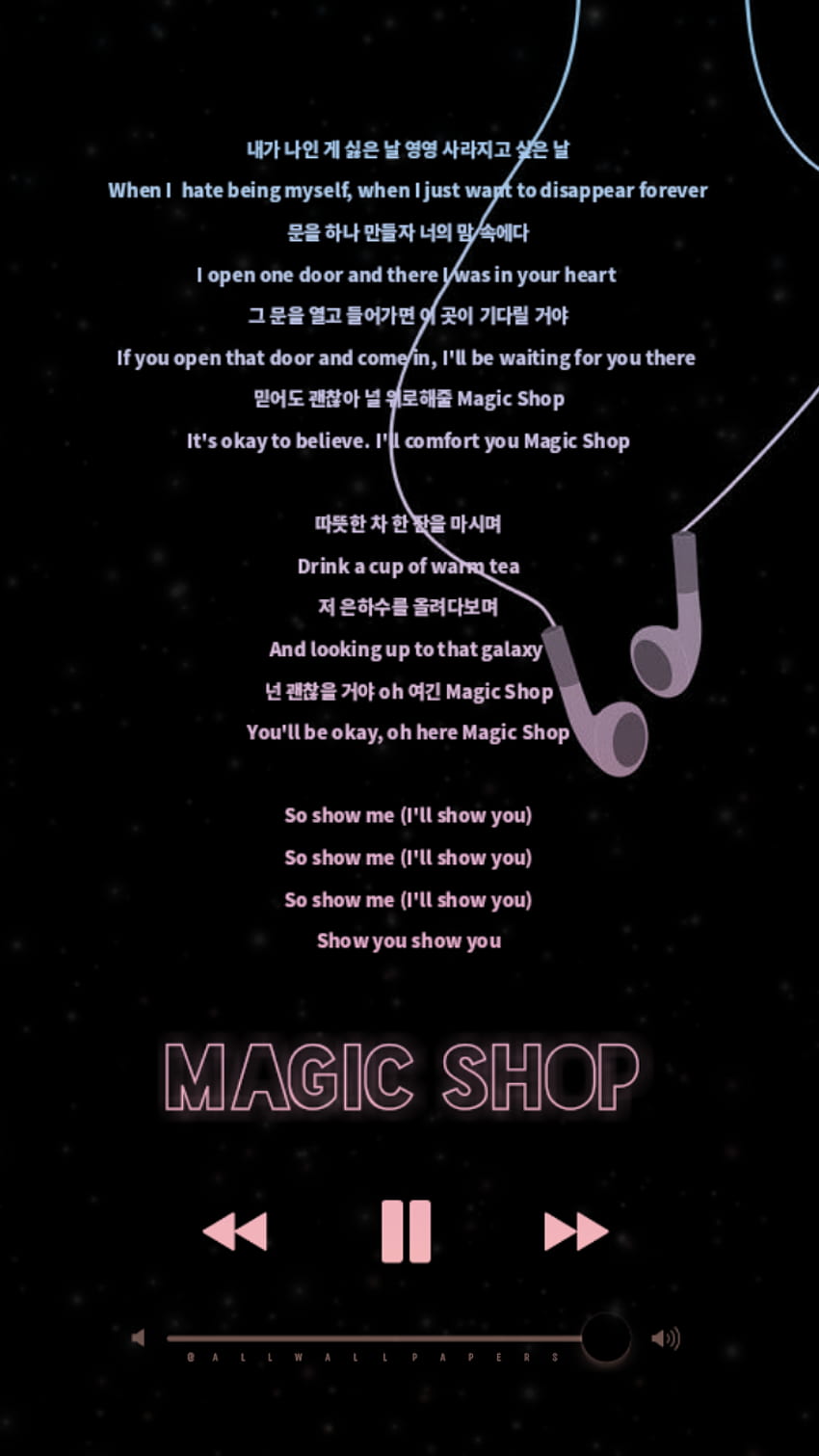 BTSマジックショップの歌詞。 ロック画面 HD電話の壁紙