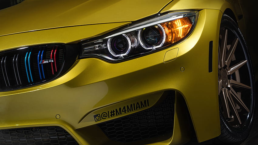 Austin Yellow BMW M4 Similar Car HD wallpaper