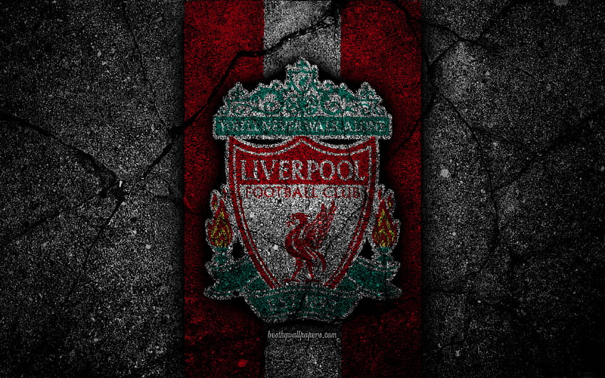 Liverpool FC, logo, Premier League, grunge papel de parede HD