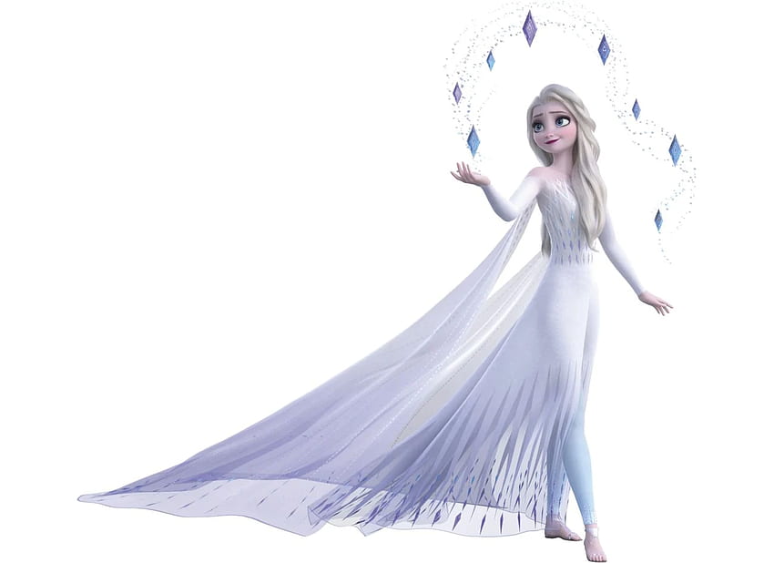 Frozen 2 Elsa in white dress with hair down new official big HD wallpaper