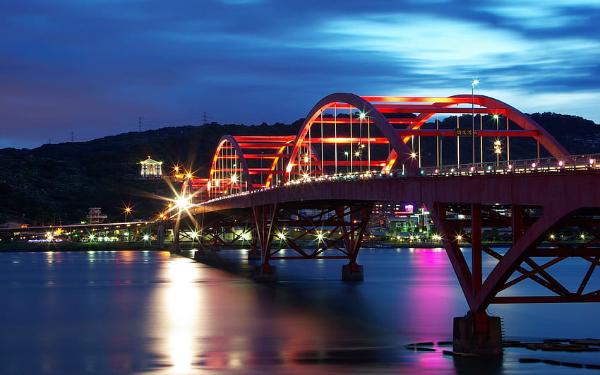 Guandu Bridge Taiwan Mac HD wallpaper