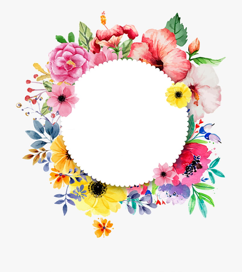 Bordure fleurie png, cadre fleuri, fleur cercle Fond d'écran de téléphone HD