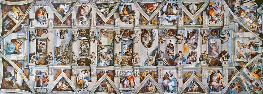 Plafon Kapel Sistina oleh Michelangelo 2 Wallpaper HD