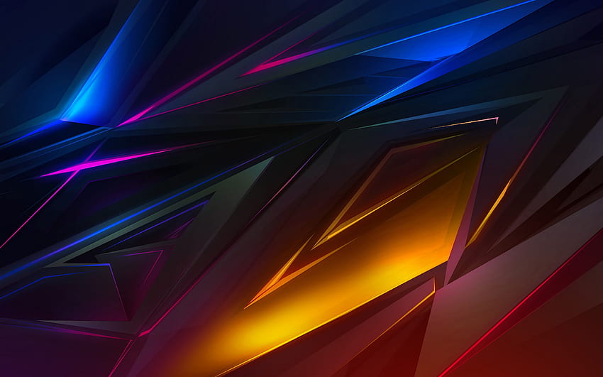 Colorful Dark Abstract Polygon 3D, Blue Polygons HD wallpaper | Pxfuel