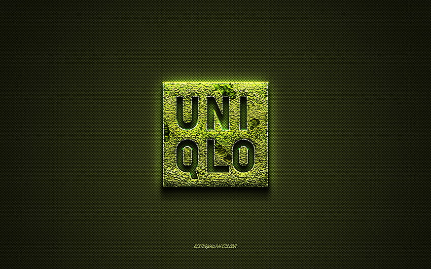 Uniqlo logo, green creative logo, floral art logo, Uniqlo emblem, green ...