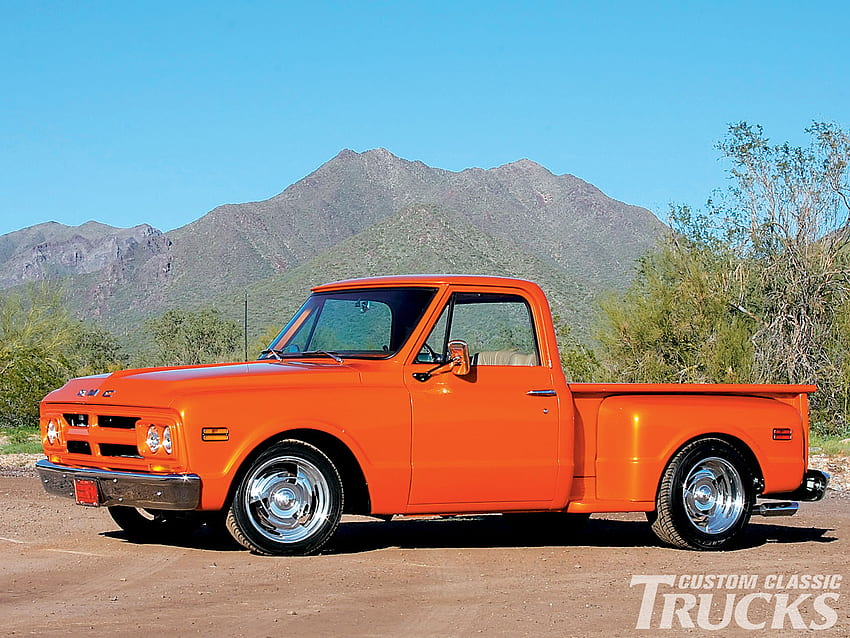 Gmc 1/2 Ton, 1960, clássico, laranja, caminhão papel de parede HD
