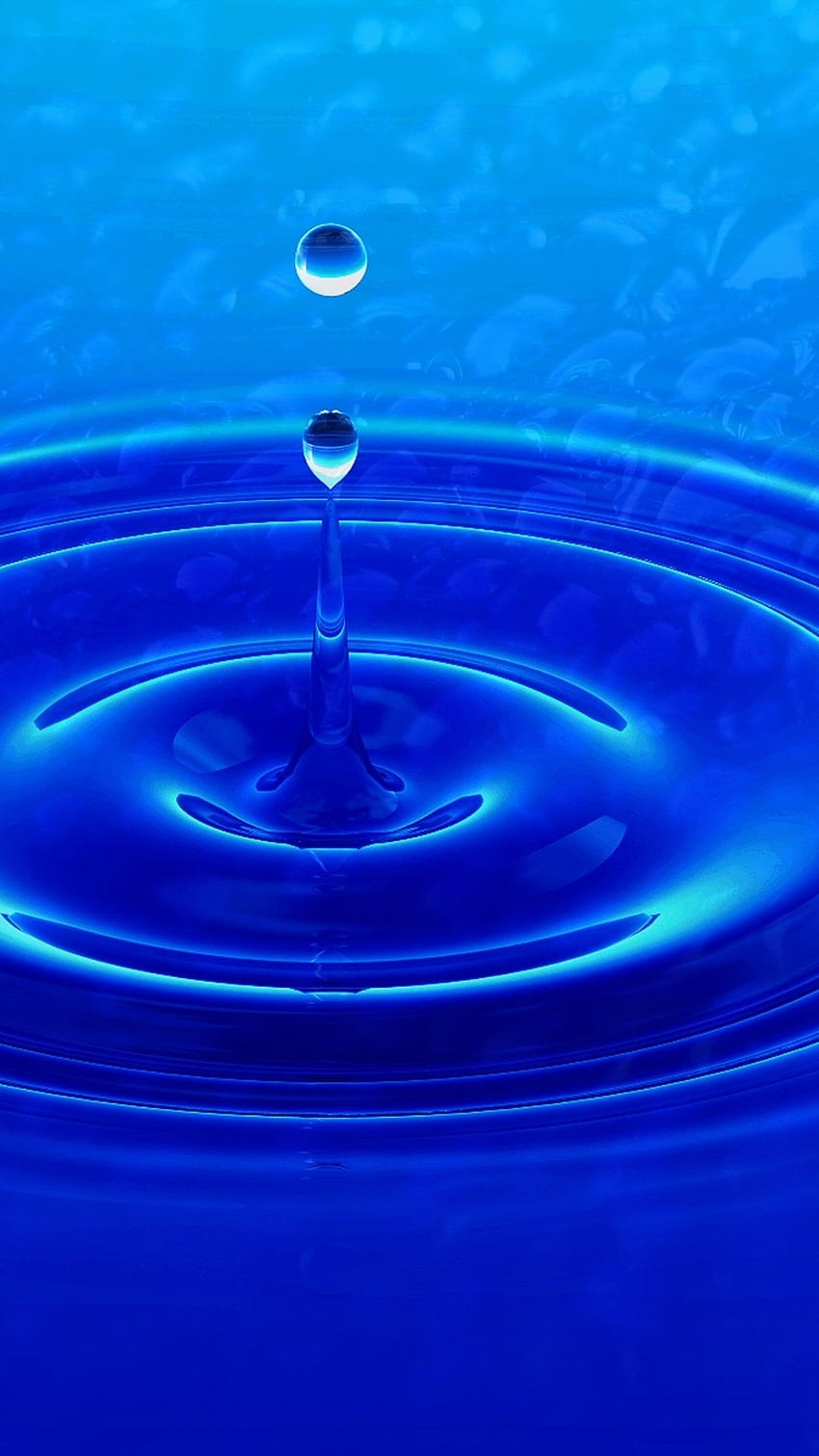 Wassertropfenkerbe, blaue Wasserkerbe HD-Handy-Hintergrundbild