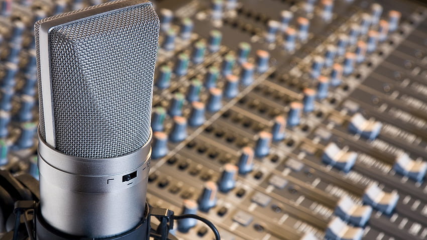 Microphones de studio de musique - Production audio et vidéo - Fond d'écran HD