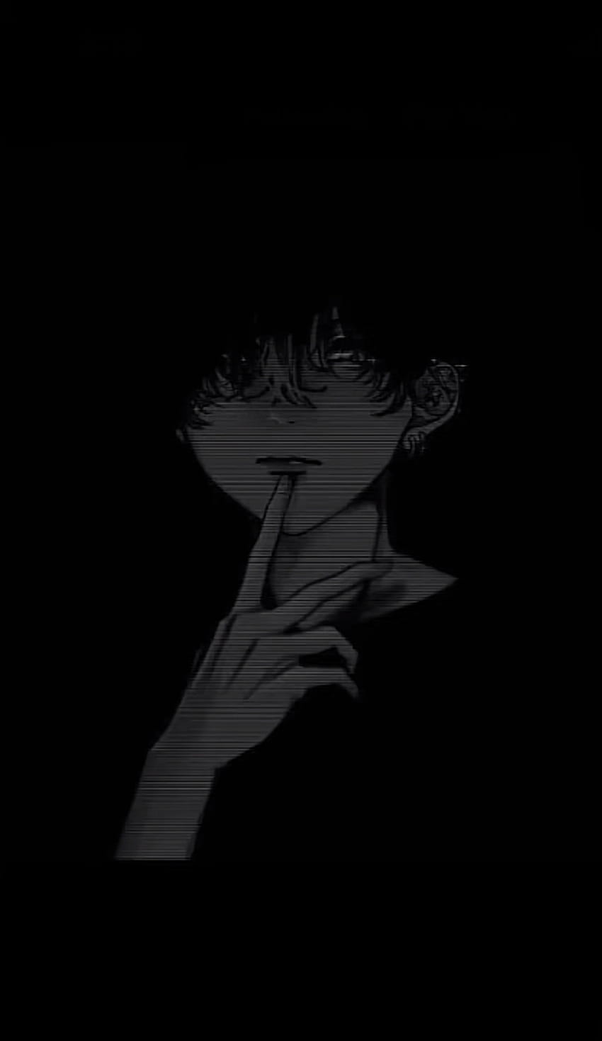 Trauriger Junge (Anime), AMOLED, DUNKEL, SCHWARZ, ALLEIN, ANIME HD-Handy-Hintergrundbild