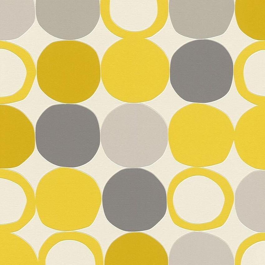 Rasch Hotspot Grey and Yellow Circles . Yellow geometric , Geometric , Brewster HD phone wallpaper