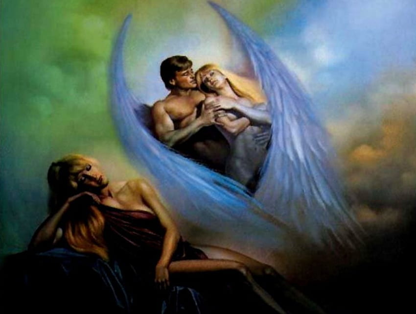 wings in the sky, dreaming, angel, boris HD wallpaper